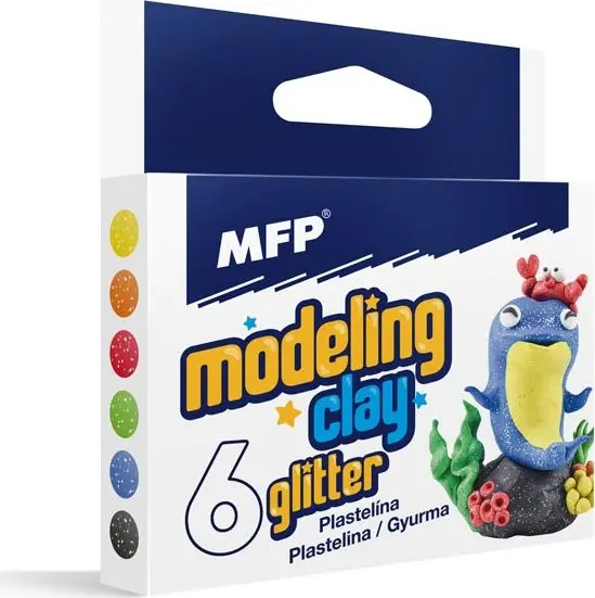 modelovací hmota 6 ks barev GLITTER 100g