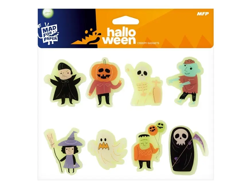samolepky Halloween gelové svítící mix