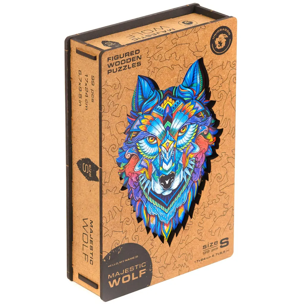 UNIDRAGON dřevěné puzzle VLK velikost S (17x24cm) - EPEE Merch