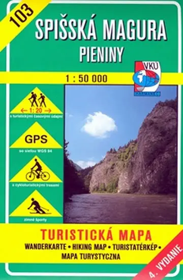 Spišská Magura - Pieniny - turistická a cyklistická mapa č. 103