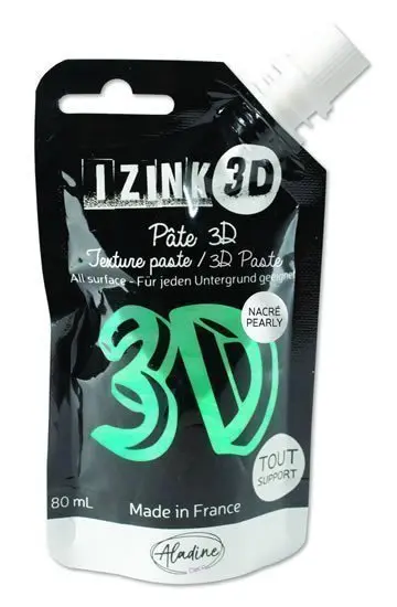 Reliéfní pasta 3D IZINK - topaz, perleťová tyrkysová, 80 ml