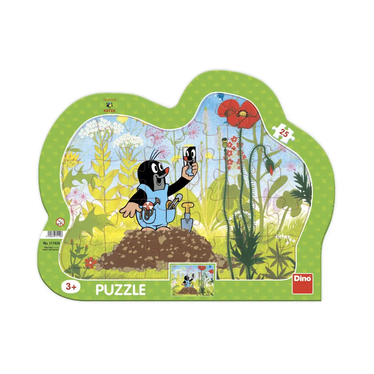 Puzzle Krtek a kalhotky kontura 25 dílků deskové