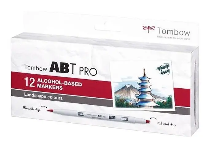 Tombow Oboustranný lihový fix ABT PRO - Landscape colors 12 ks