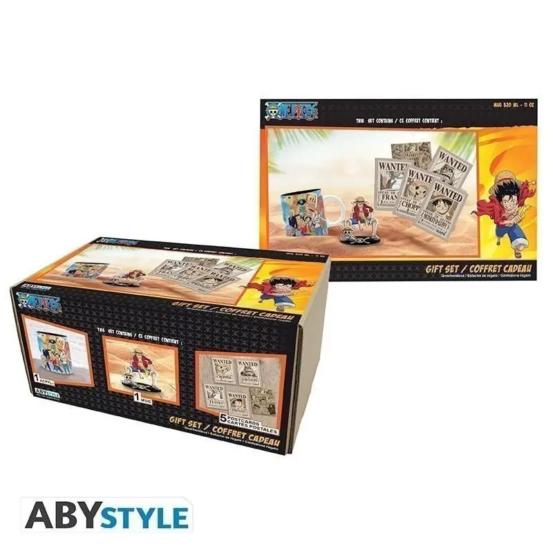 One Piece set Hrnek 320 ml + 2D figurka + pohlednice - Luffy