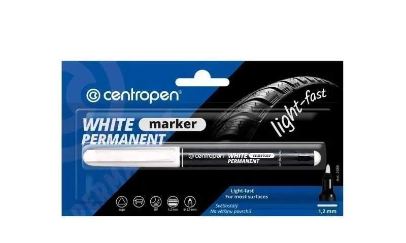 centropen Popisovač permanent bílý 12 ks