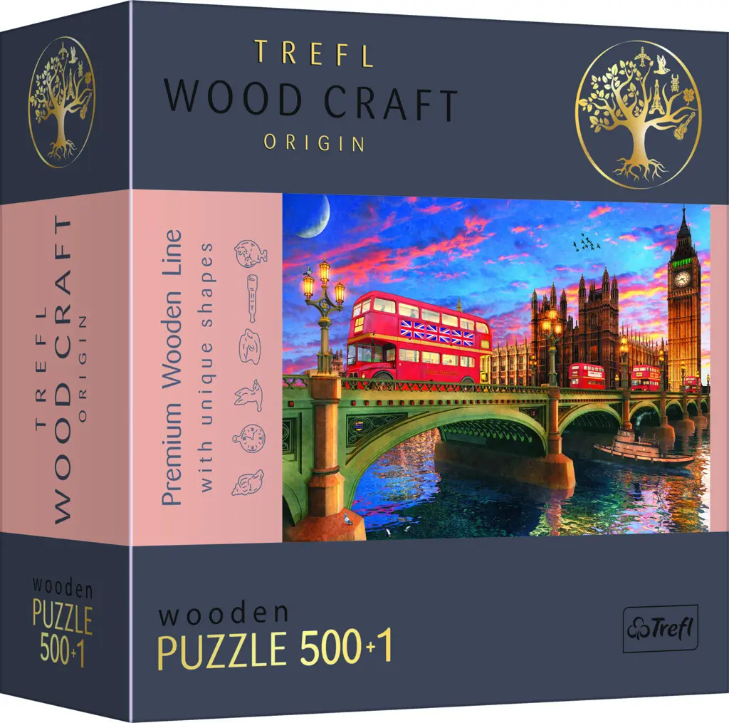 Dřevěné puzzle Westminsterský palác, Big Ben 501 dílků - Tolo