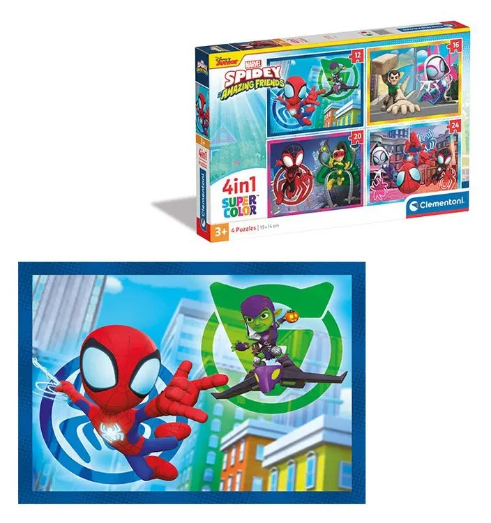 Clementoni Puzzle 4v1 SuperColor Spidey a jeho úžasný přítel 21528