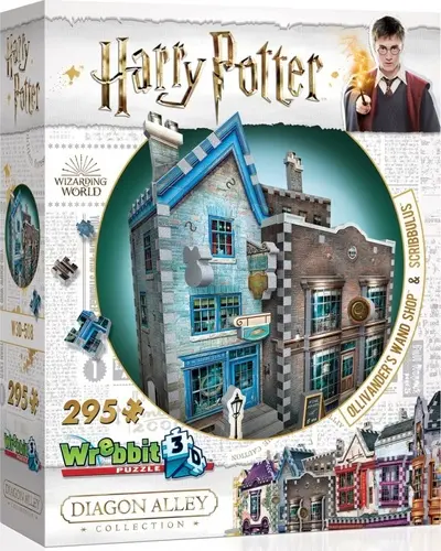 Harry Potter: Puzzle Wrebbit 3D - Obchod Ollivandera a Scribbulus / 295 dílků