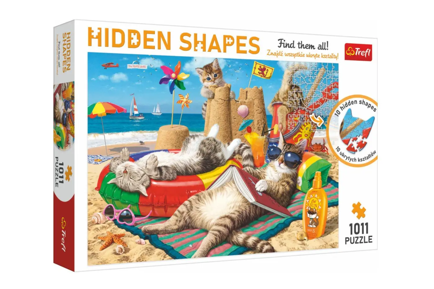 Trefl Puzzle Hidden Shapes - Kočičí prázdniny / 1011 dílků