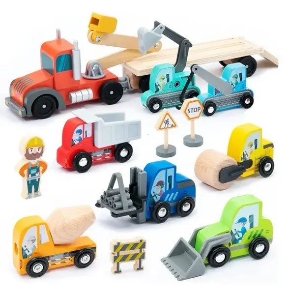 Vláčkodráha auta - Sada transportéru stavebních vozidel (UMU)