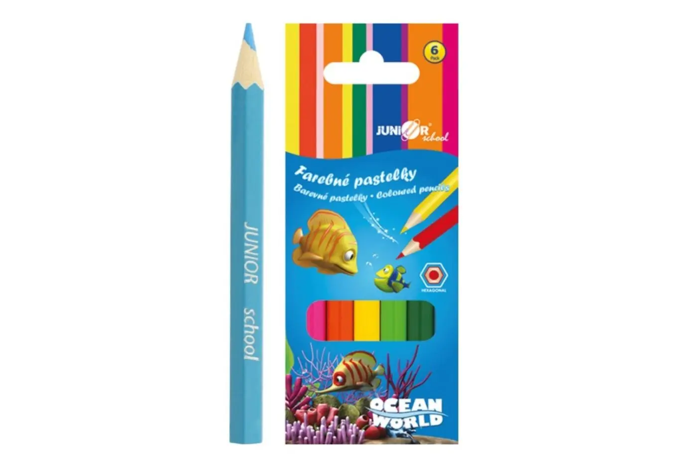 Pastelky Ocean World šestihranné/6 ks