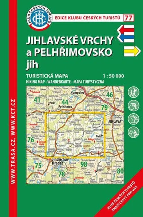 Trasa - KČT Laminovaná turistická mapa - Jihlavské vrchy, Pelhřimovsko, 6.vydání, 2021