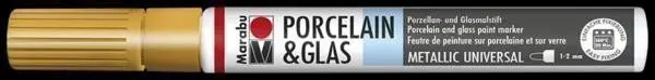 Marabu Popisovač na sklo/porcelán 1-2 mm - zlatý