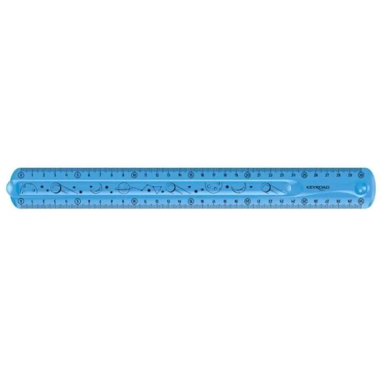 Pravítko KEYROAD - 30cm, ohebné, modré
