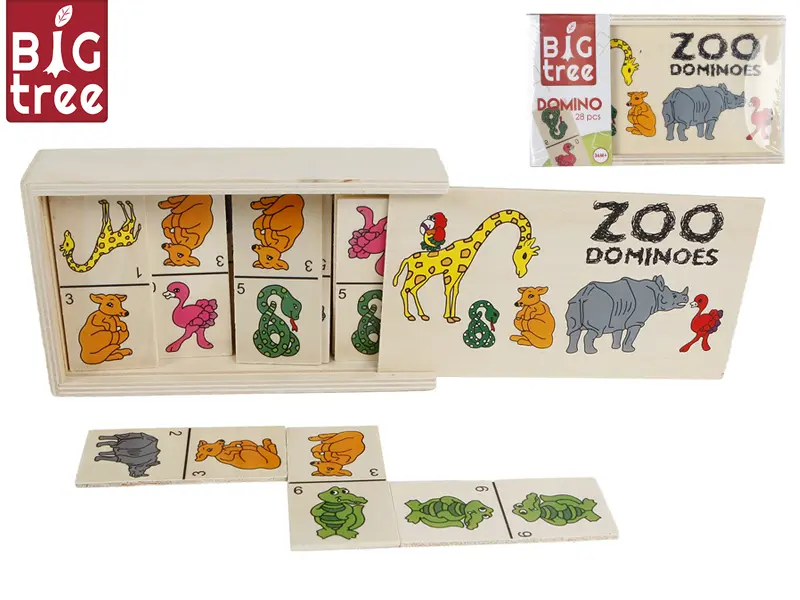 Domino dřevěné zvířátka ze Zoo