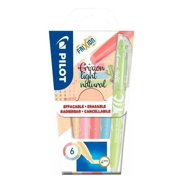 Pilot FriXion Light Natural Gumovací zvýrazňovač - sada 6 barev