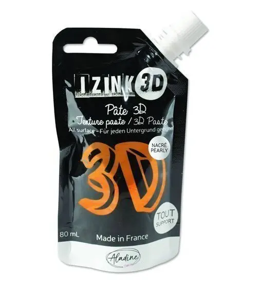 Reliéfní pasta 3D IZINK - mango, perleťová oranžová, 80 ml