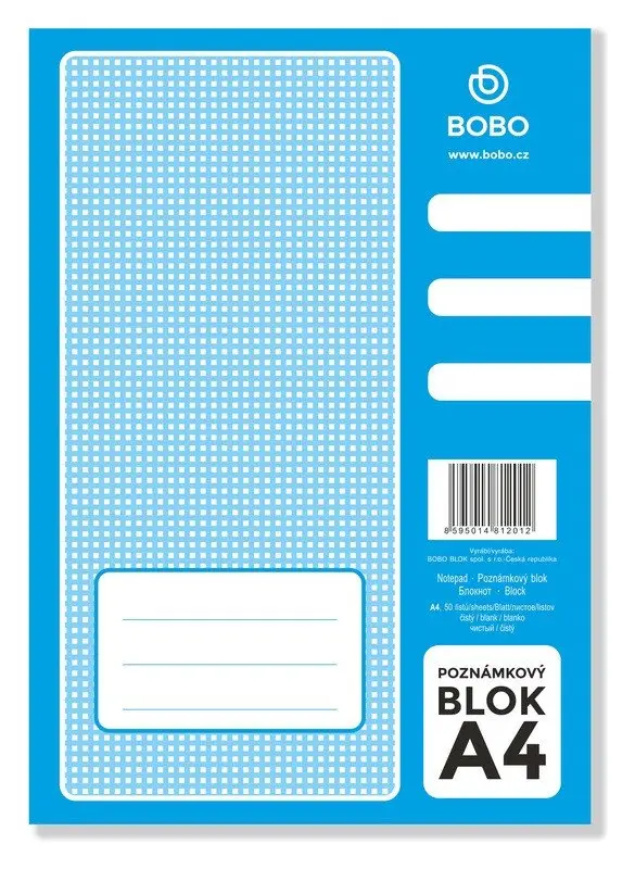 Poznámkový blok A4, čistý, 50 listů
