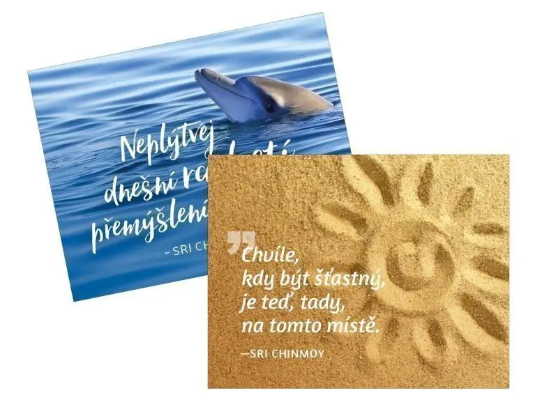 Magnet na lednici 2 ks Chvíle, kdy být + Neplýtvej - Sri Chinmoy