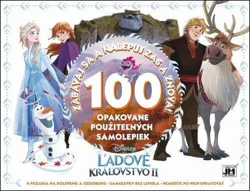 100 opakovane použiteľných samolepiek Ľadové kráľovstvo II