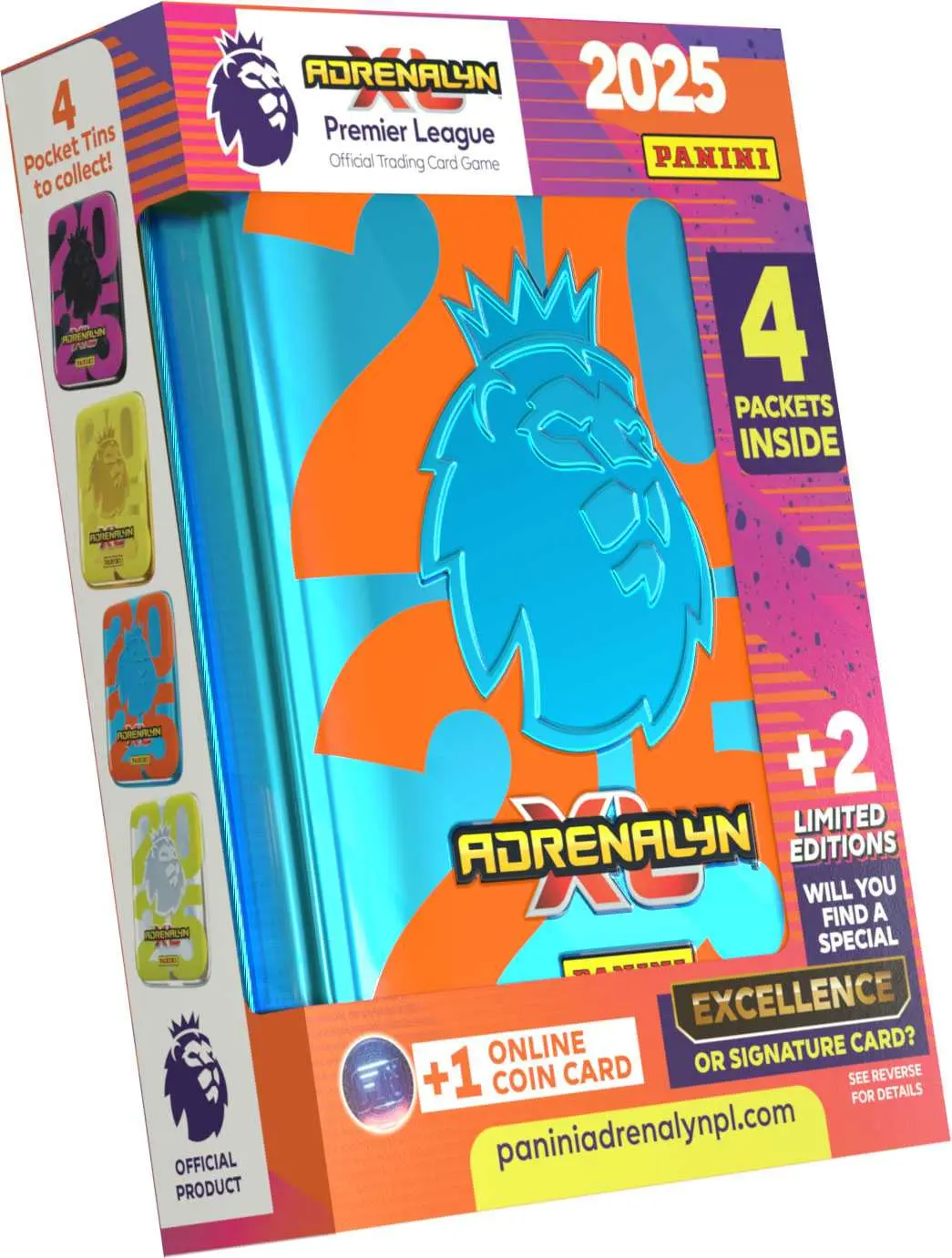 Panini PREMIER LEAGUE 2024 / 2025 - ADRENALYN - plechová krabička (pocket)