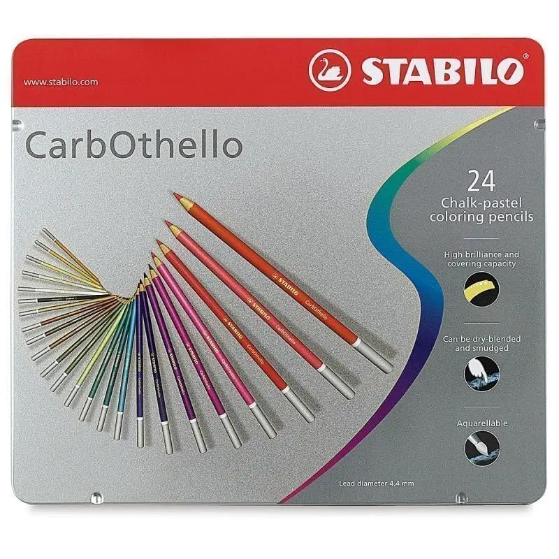Pastely STABILO CarbOthello, sada 24 ks v kovovém pouzdru