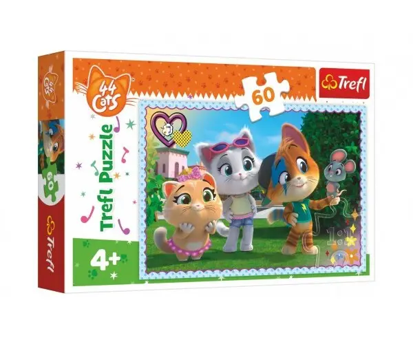 Puzzle 44 koček: Hra s kamarády 60 dílků
