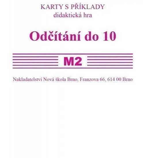 Sada kartiček M2 - odčítání do 10 - Zdena Rosecká