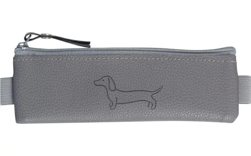 Penál etue mini s gumou na diář Sausage Dog dark gray