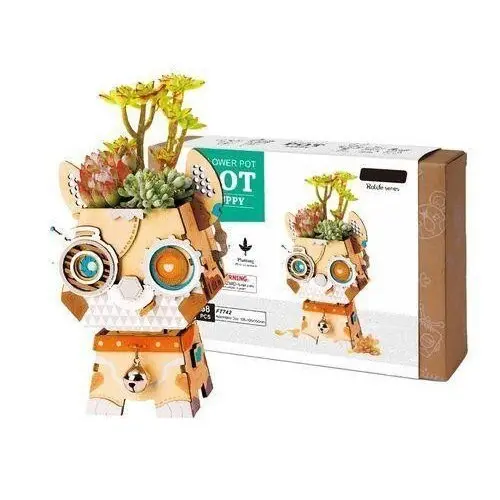 NiXiM Dřevěné 3D puzzle - Květinač pejsek