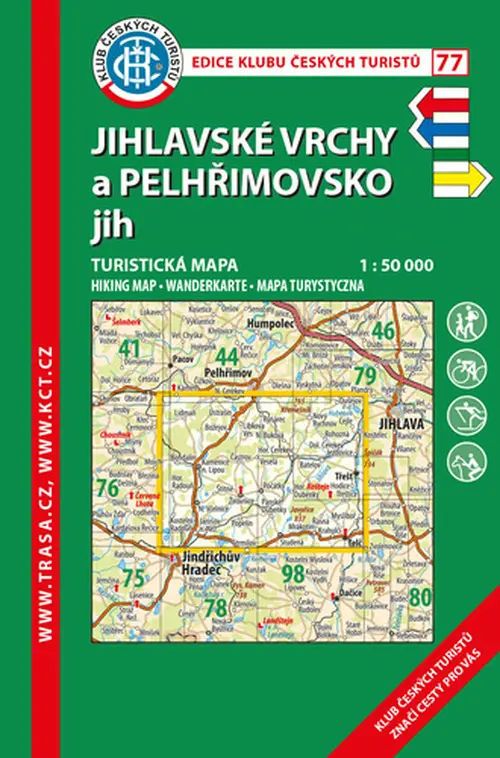 Trasa - KČT Laminovaná turistická mapa - Jihlavské vrchy, Pelhřimovsko, 6.vydání, 2021