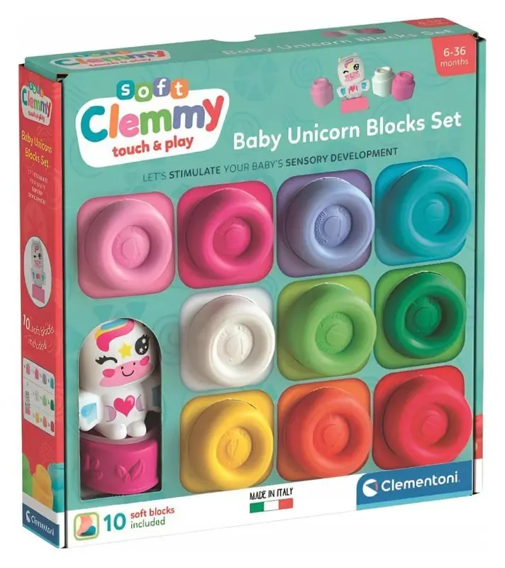Sada 10 měkkých kostek s figurkou - Baby Unicorn