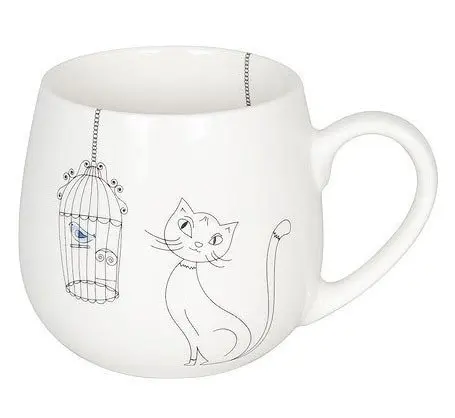 Cats and Birds - Hrnek kočky a ptáčci buclák