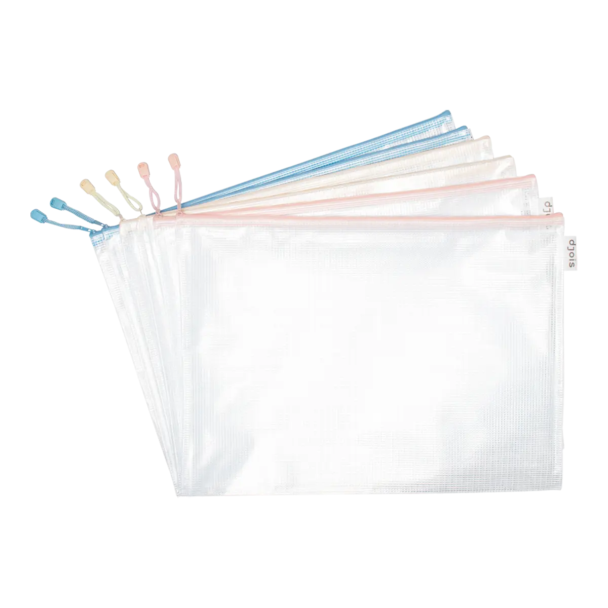 djois obálka se zipem, A3, PVC, mix pastelových barev, 6 ks