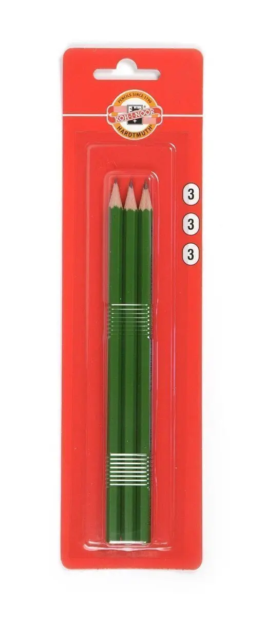 Koh-i-noor tužka grafitová šestihranná č.3 /zelená set 3 ks