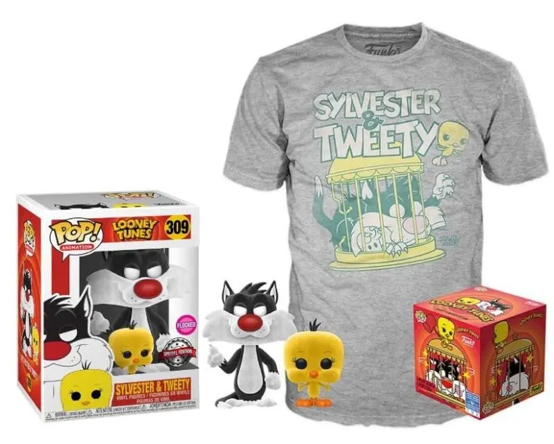 Funko POP & Tee: Looney Tunes Sylvester and Tweety, velikost XL (exkluzivní sada s tričkem)