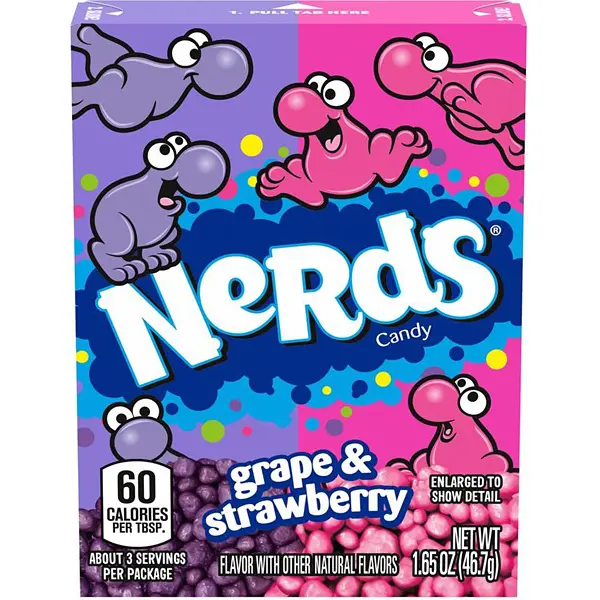 Nerds Grape&Strawberry - Cukrové dražé s příchutí hroznového vína a jahody 46,7g