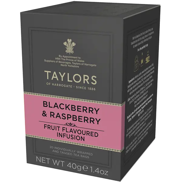 Taylors Blackberry & Raspberry Tea 20x2g - Ovocný čaj s ostružinou a malinou 40g