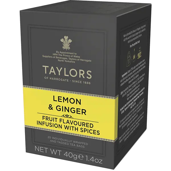 Taylors Lemon & Ginger Infusion 20x2g - Čaj s citronem a zázvorem 40g