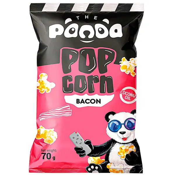 Popcorn Panda s příchutí slaniny 70g