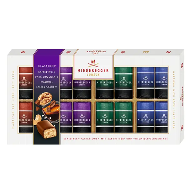 Niederegger Variace mini marcipánů Dark Edi.s příchutí v dárkovém balení 200g