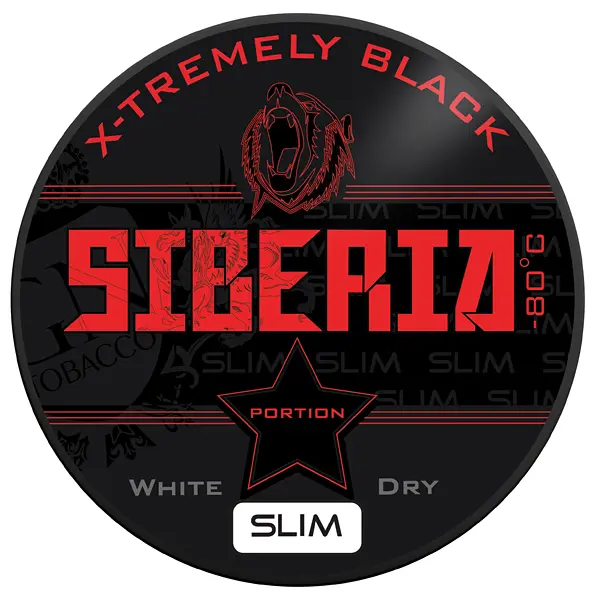 Siberia -80°C Degrees Black White Dry Slim Chew Bags 13g