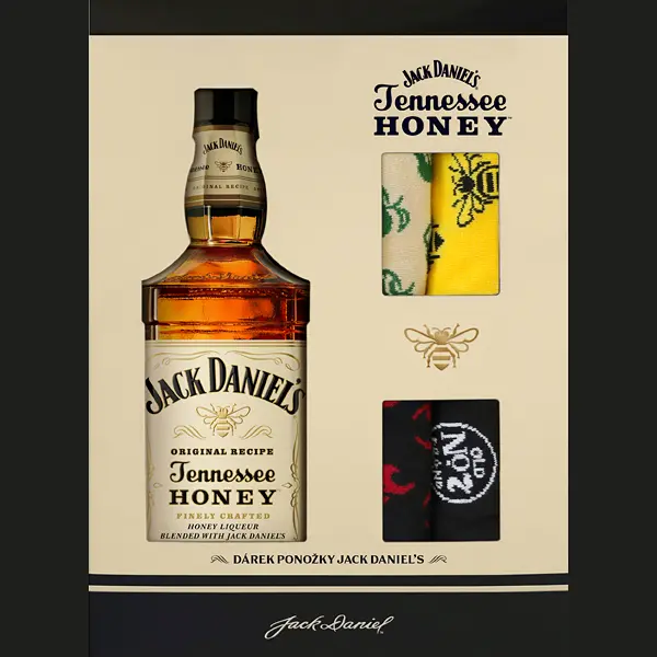 Jack Daniel's Honey 4x ponožky 35% 0,7l (dárkové balení kazeta)