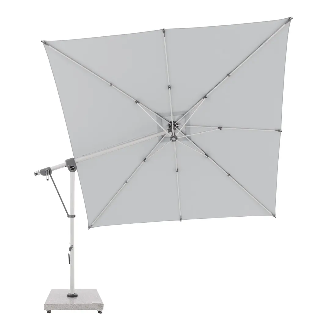 Doppler EXPERT 3 x 3 m – zahradní výkyvný slunečník s boční tyčí světle šedá (kód barvy T827)
