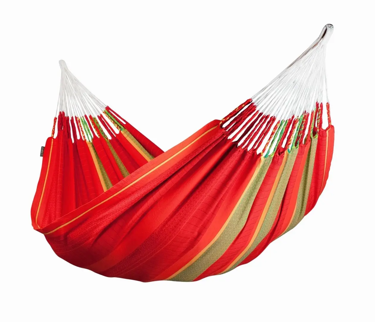 La Siesta Houpací síť FLORA KINGSIZE STRIPES - chilli