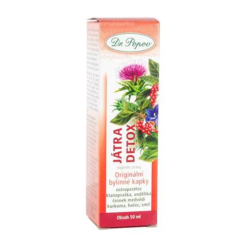 Dr. Popov Játra detox bylinné kapky, doplněk stravy 50 ml