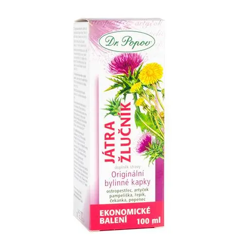 Dr.Popov Kapky bylinné Játra-žlučník 100ml