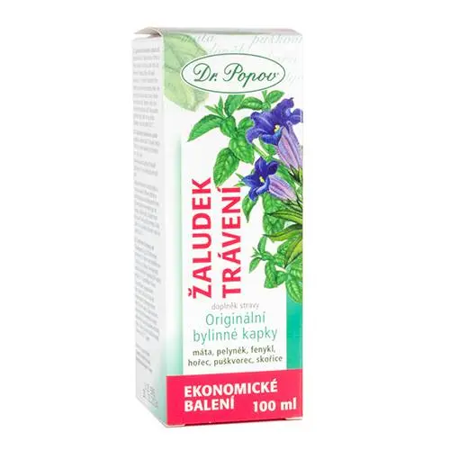 Dr. Popov Bylinné kapky Žaludek - trávení, 100 ml
