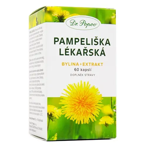 DR.POPOV Pampeliška lékařská bylina a extrakt 60 kapslí