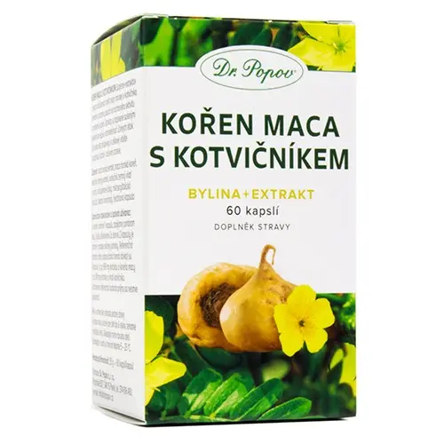 Dr.Popov Bylin.kapsle Kořen Maca s Kotvičn.cps.60